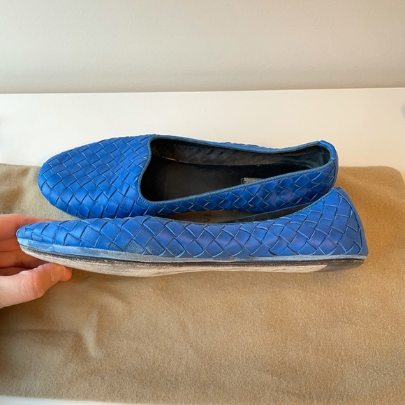 Bottega Veneta women’s intrecciato blue flats 36.5 - Picture 3 of 9